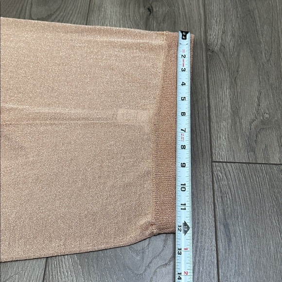 L Space Glisten High Rise Sheer Flare Pants Champagne Pink Gold Size XS‎ - Picture 9 of 13